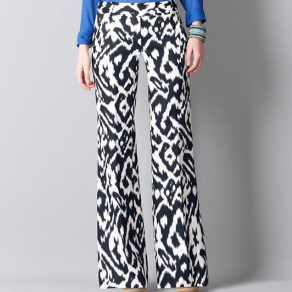 NWOT Ann Taylor LOFT Linen Wide Leg Printed Pants